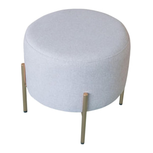 Pouff tondo design in tessuto beige - Kate