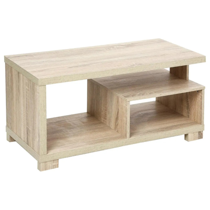 Table basse 2 niveaux Effet bois naturel Bivoak