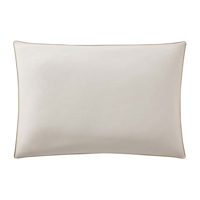 Taie d'oreiller bicolore en coton, BONS JOURS, Beige Sable/ Beige Crème