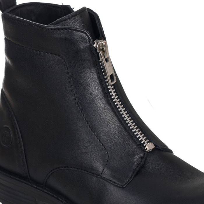 Botin  en piel - cremallera central