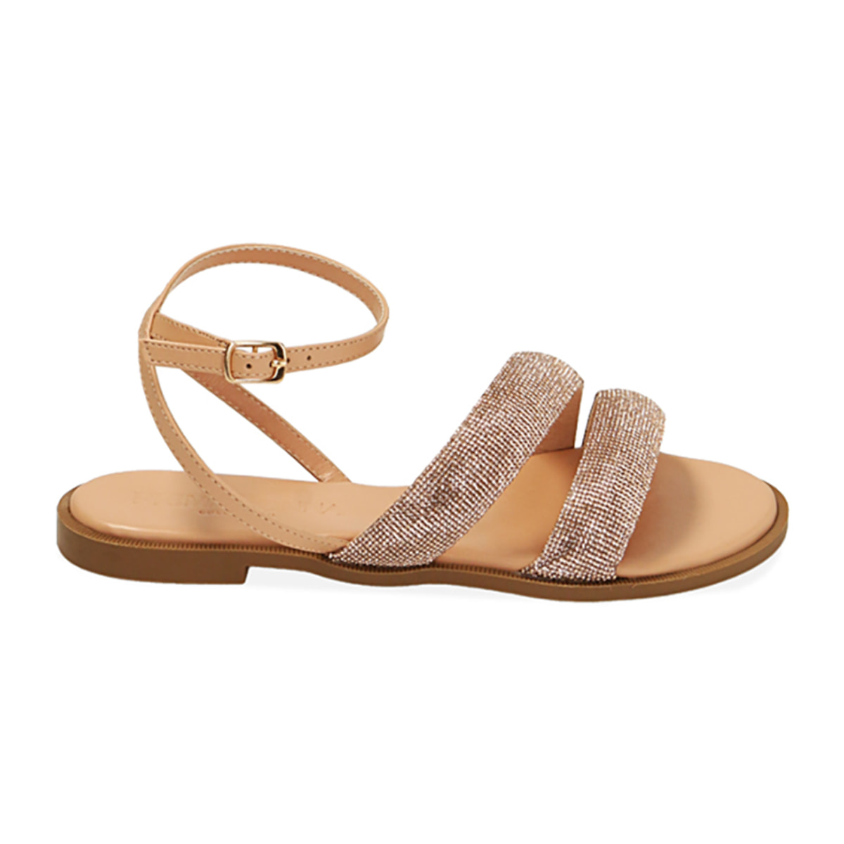 Sandalias con pedrería nude
