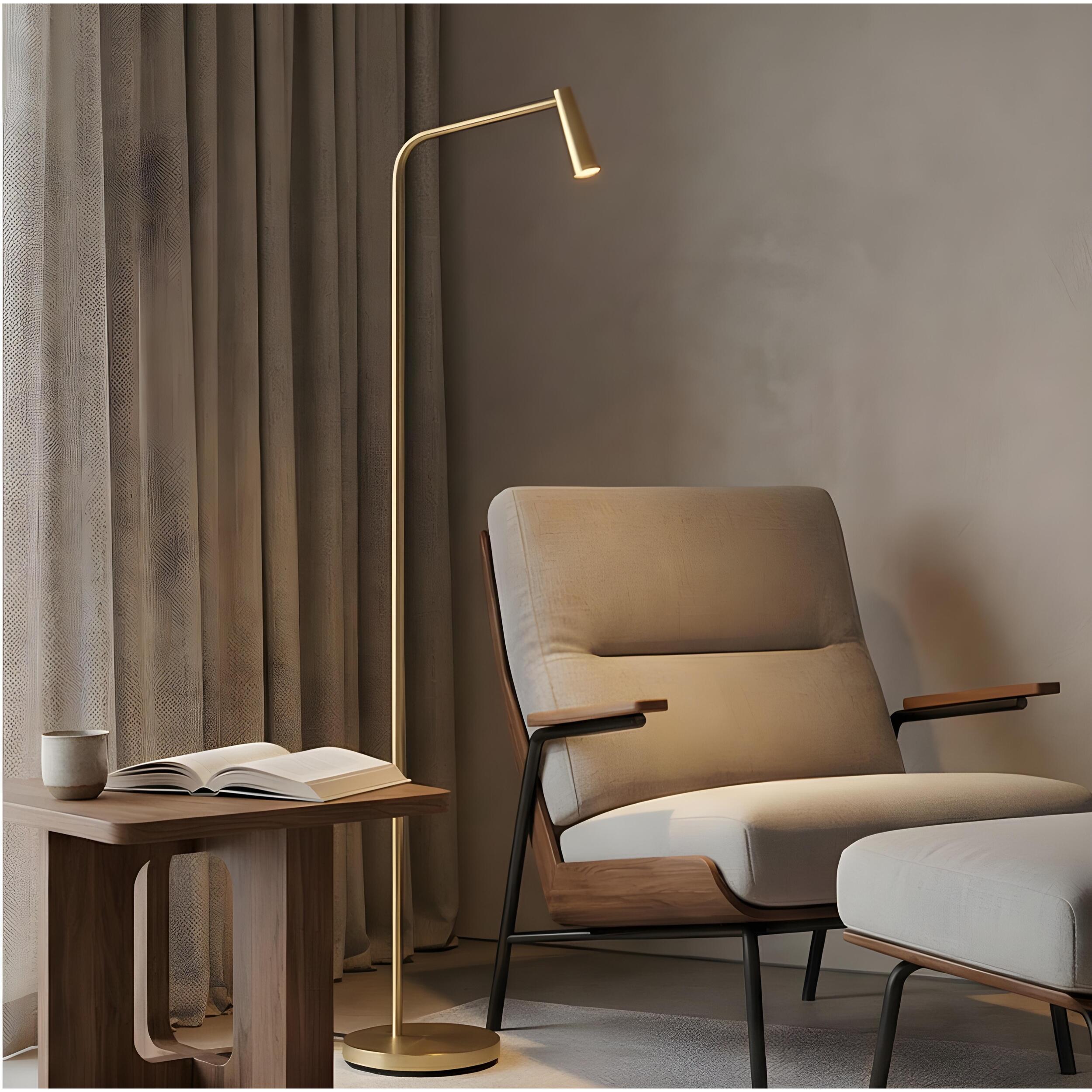 LEDS C4 Pie de salón Gamma LED 4.3 Blanco cálido - 2700K ON-OFF Oro mate 293lm