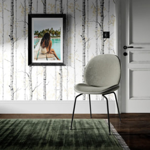 Carta da Parati Bosco di Betulle Bianca e Nera