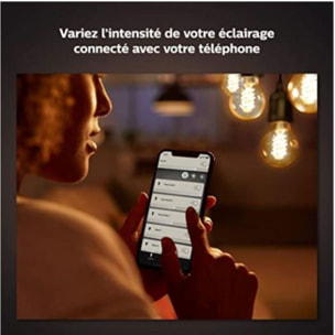 Ampoule LED connectée PHILIPS HUE White E27 9W Filament Globe
