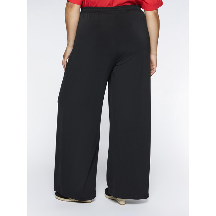 Fiorella Rubino - Pantalones joggers anchos en tejido de punto - Negro