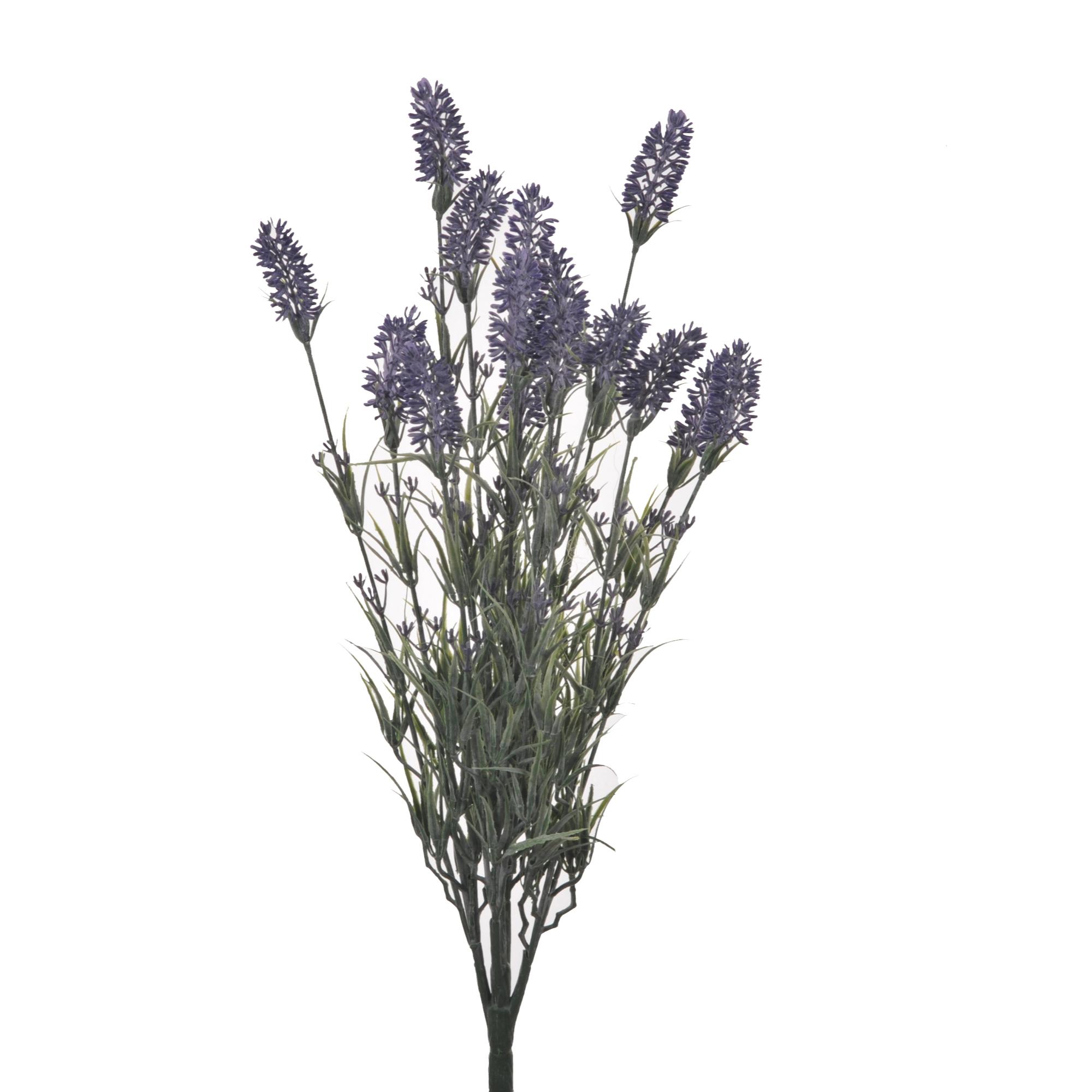 Lavanda con 15 fiori - Pezzi 6 - 13X61X13 - Colore: Viola - Bianchi Dino - Fiori Artificiali