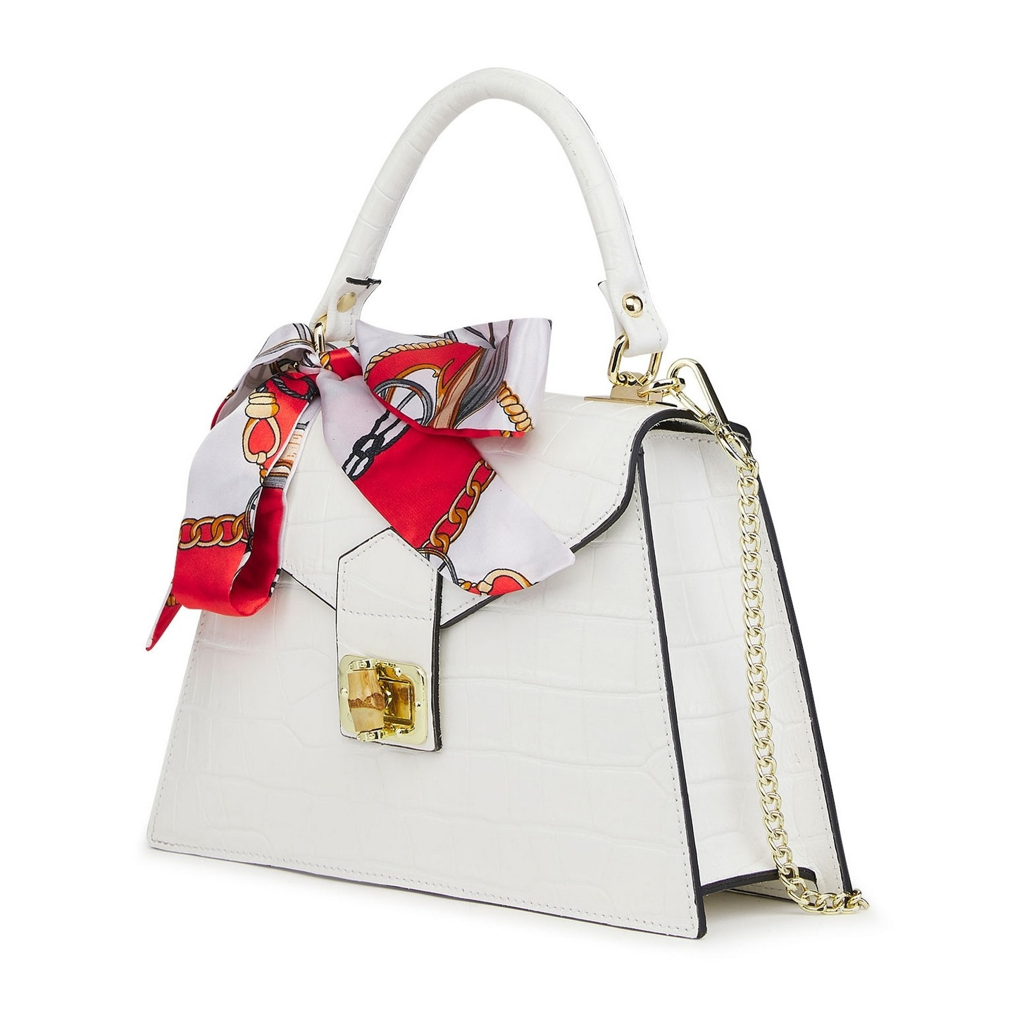 Borse Donna colore Bianco-in pelle Made in Italy 28x21x10cm