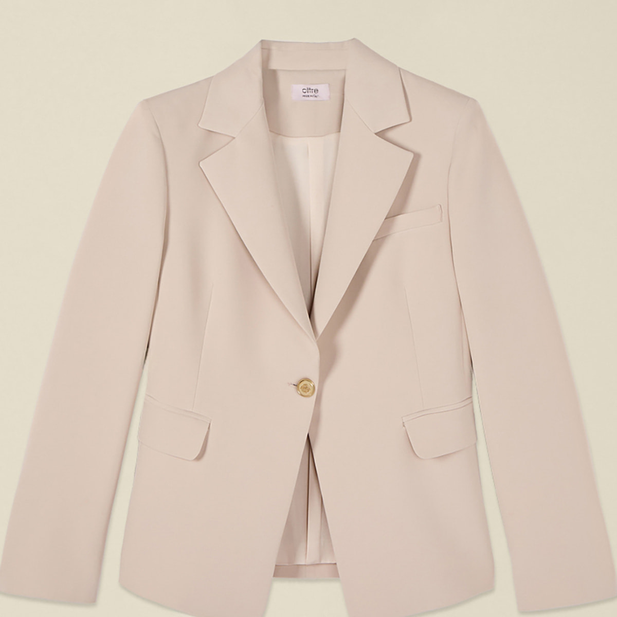 Oltre - Blazer sciancrato in tessuto tecnico - Beige