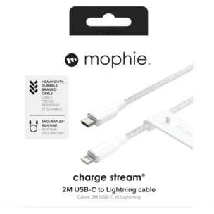 Câble de charge MOPHIE 2M USB-C vers Lightning blanc