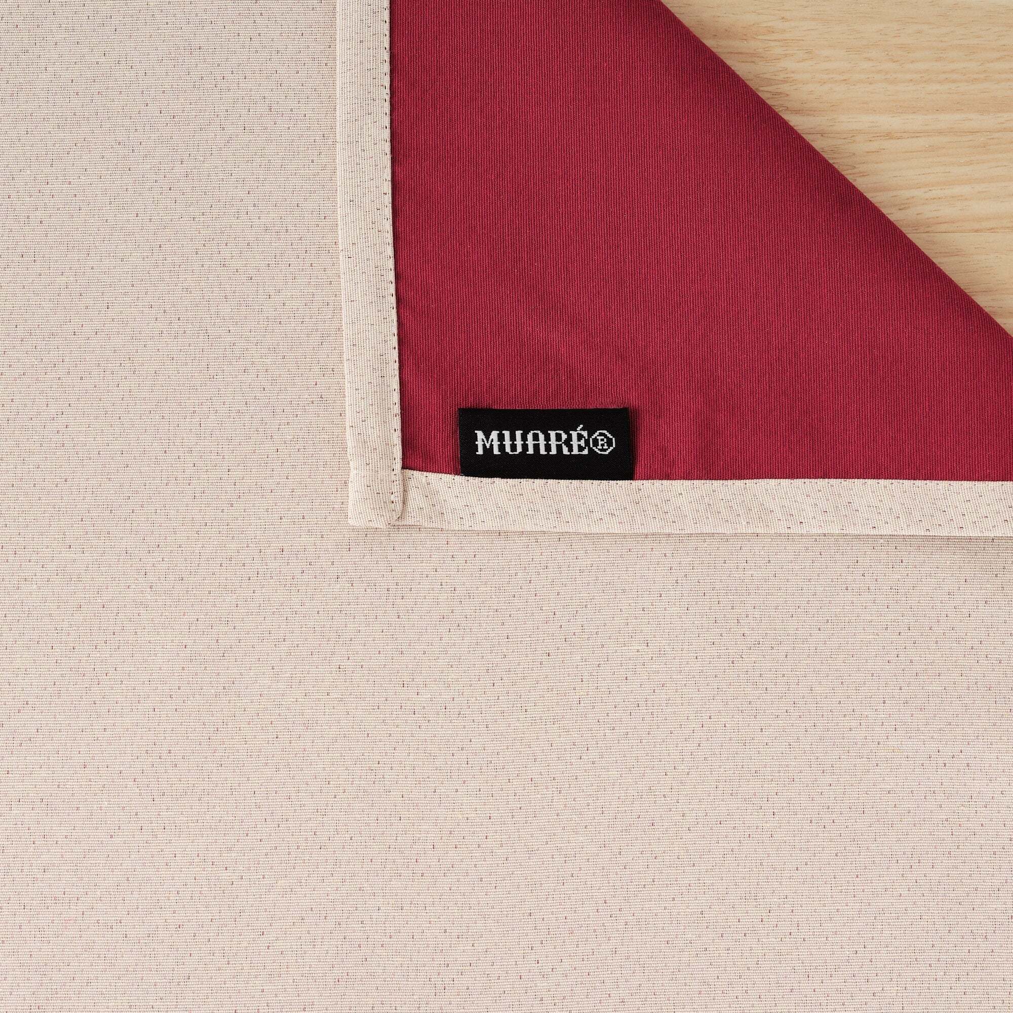 Chemin de table jacquard réversible ROUGE UNI