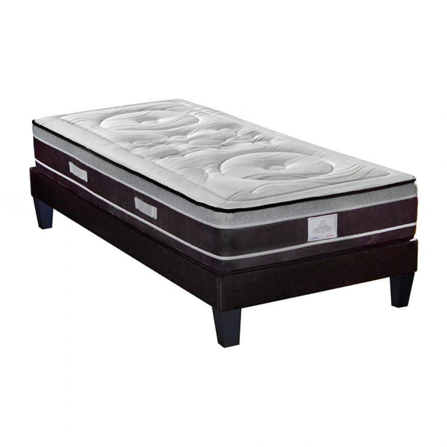 Ensemble Divin 1 place | Matelas ressorts ensaches avec sommier en bois