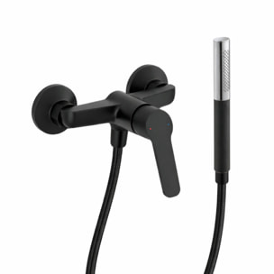 Mitigeur douche Aimé + douchette stick Shift Ellipse + flexible 1,6m noir et chromé