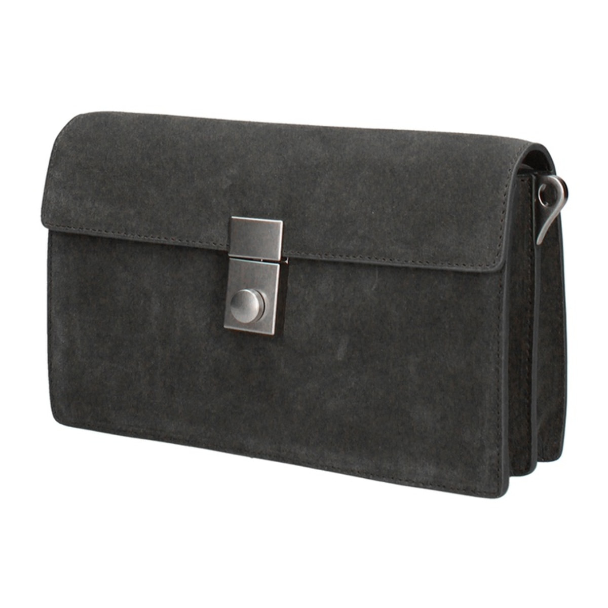 Borsa a tracolla da donna Made in Italy - Celeste Prime - Pelle scamosciata - 24.0 x 15.0 x 7.0 cm