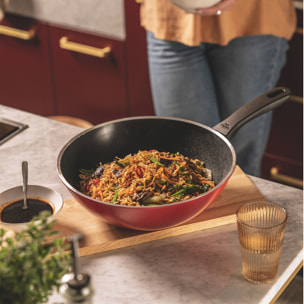 Wok, 28 cm, Aluminium, Revêtement céramique