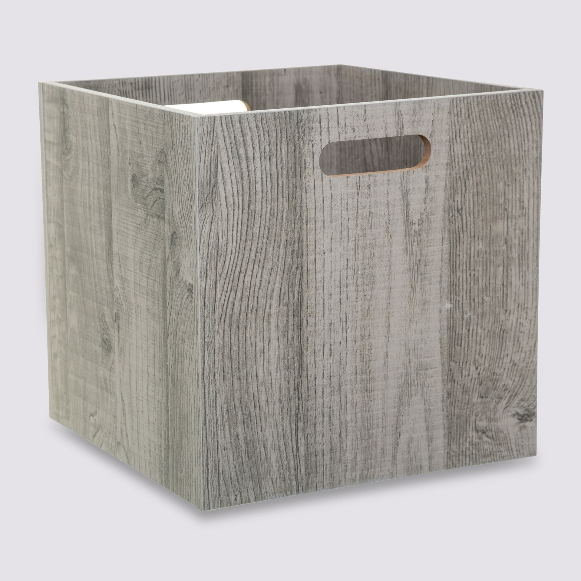 Caja de almacenamiento de madera gris