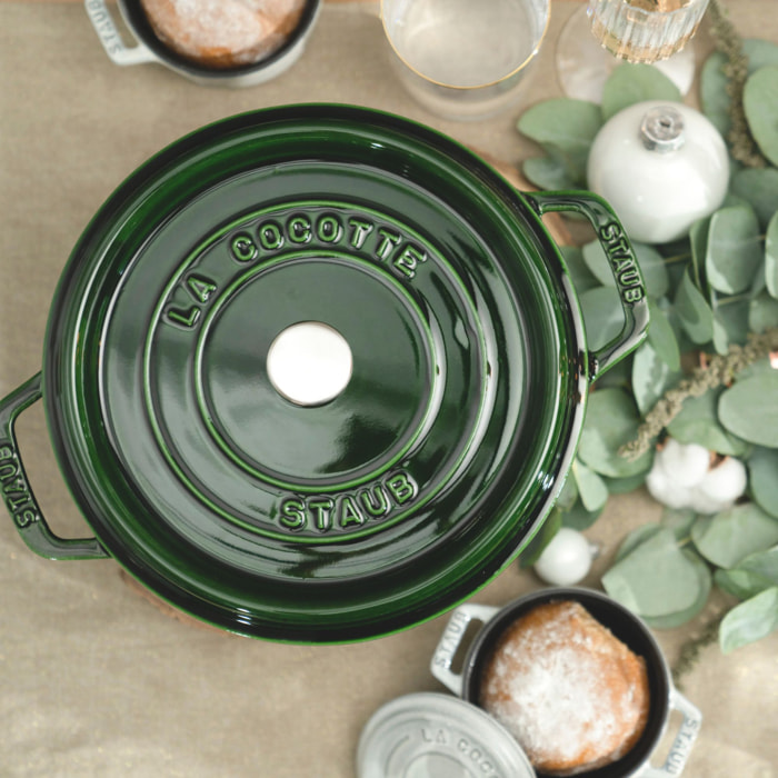 Cocotte 24 cm, Rond(e), Basilic, Fonte