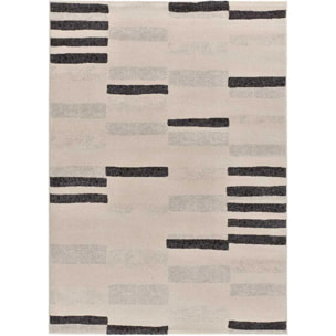 LESSIA Alfombra geométrica de pelo corto crema, varias medidas disponibles.