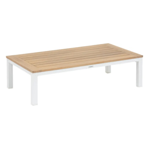 Table basse de jardin rectangulaire "Emperia" acacia en aluminium