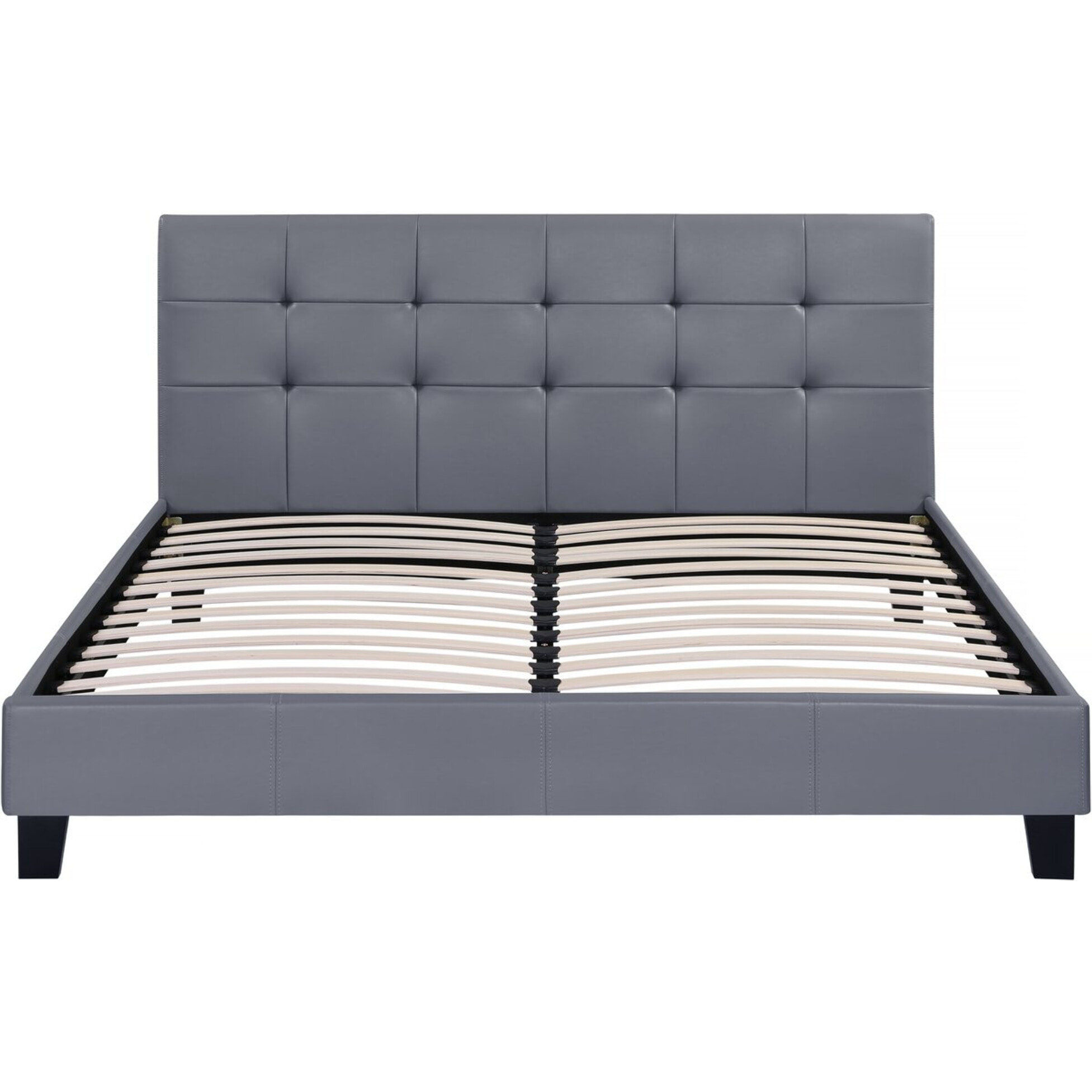 Lit double en pvc "Julia" - 160 x 200 - Gris clair