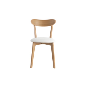 Chaises vintage en bois clair chêne et blanc (lot de 2) DOVE