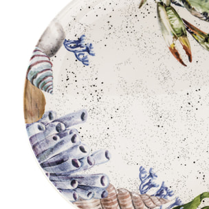 Piatto da portata tondo Ponza in ceramica sottosmalto