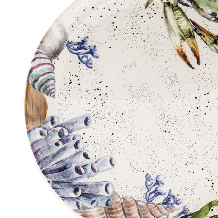 Piatto da portata tondo Ponza in ceramica sottosmalto