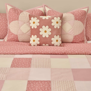 Funda nórdica algodón patchwork hojas Ritpat color rosa 100% Algodón