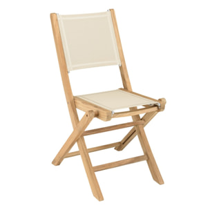 FUN - Ensemble de jardin en bois teck et textilène 8/10 personnes