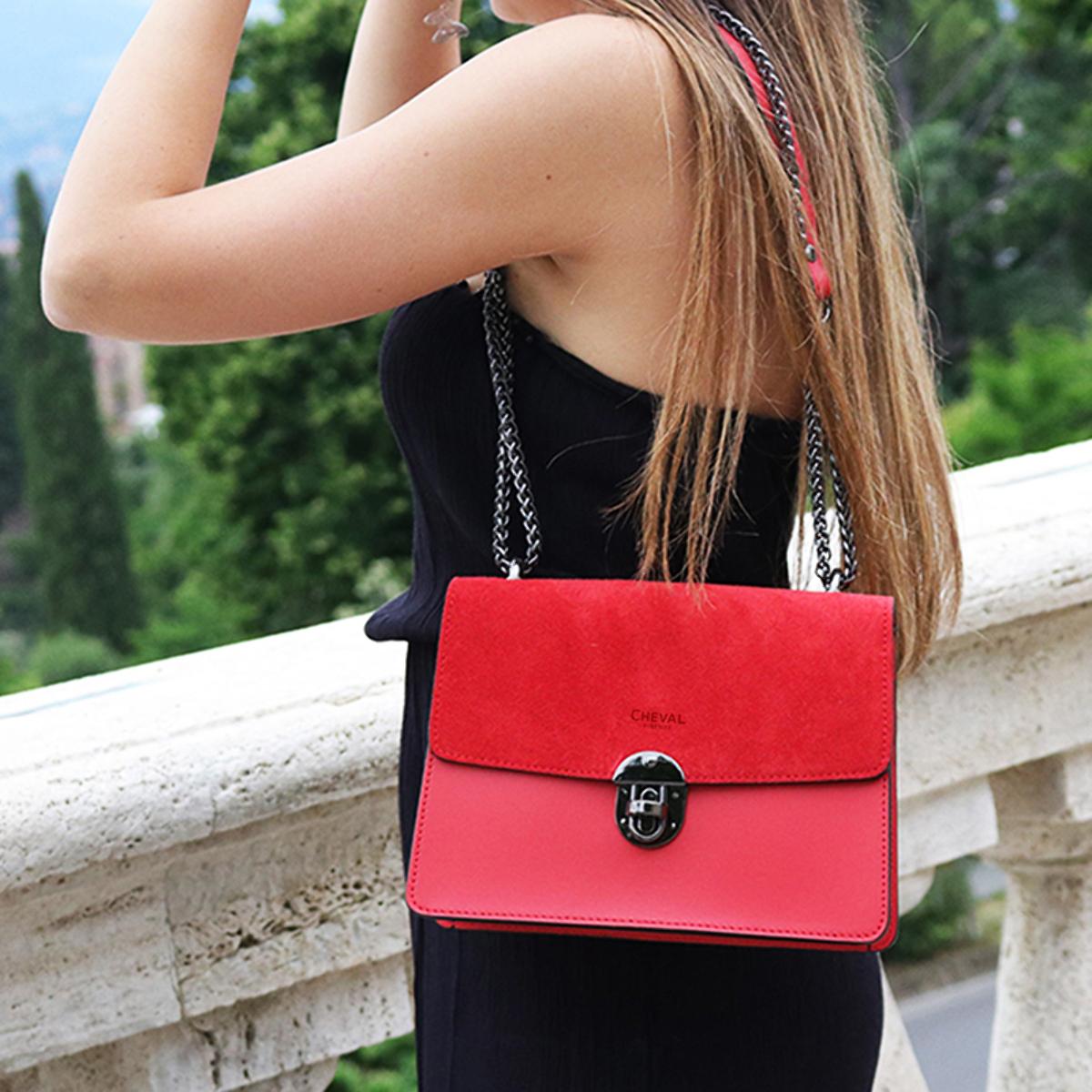 Bolso de hombro Cheval Firenze Alhena Rojo