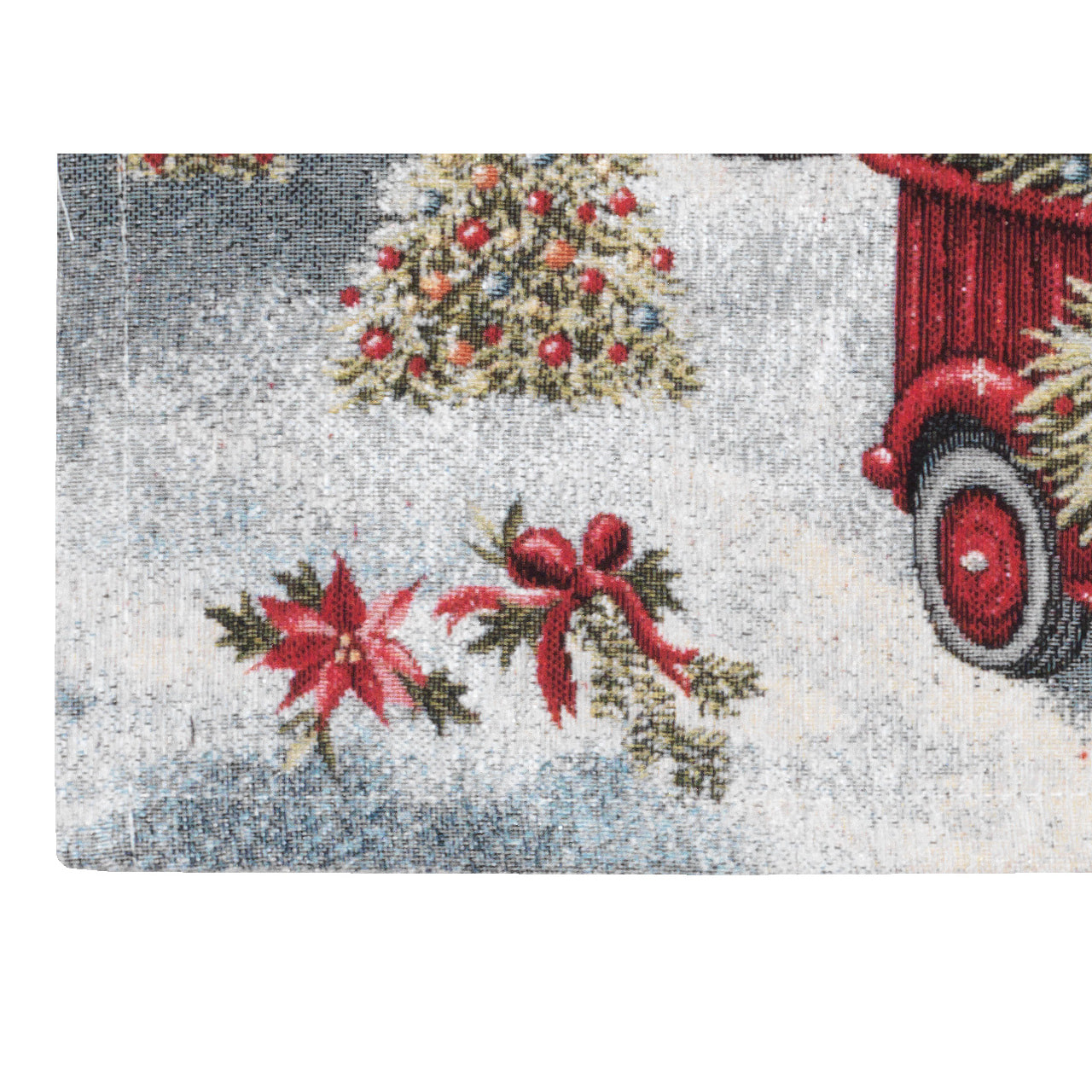 Runner Natalizio Cucina Salotto In Tessuto Gobelin Cinigliato Made in Italy Disegno Truck
