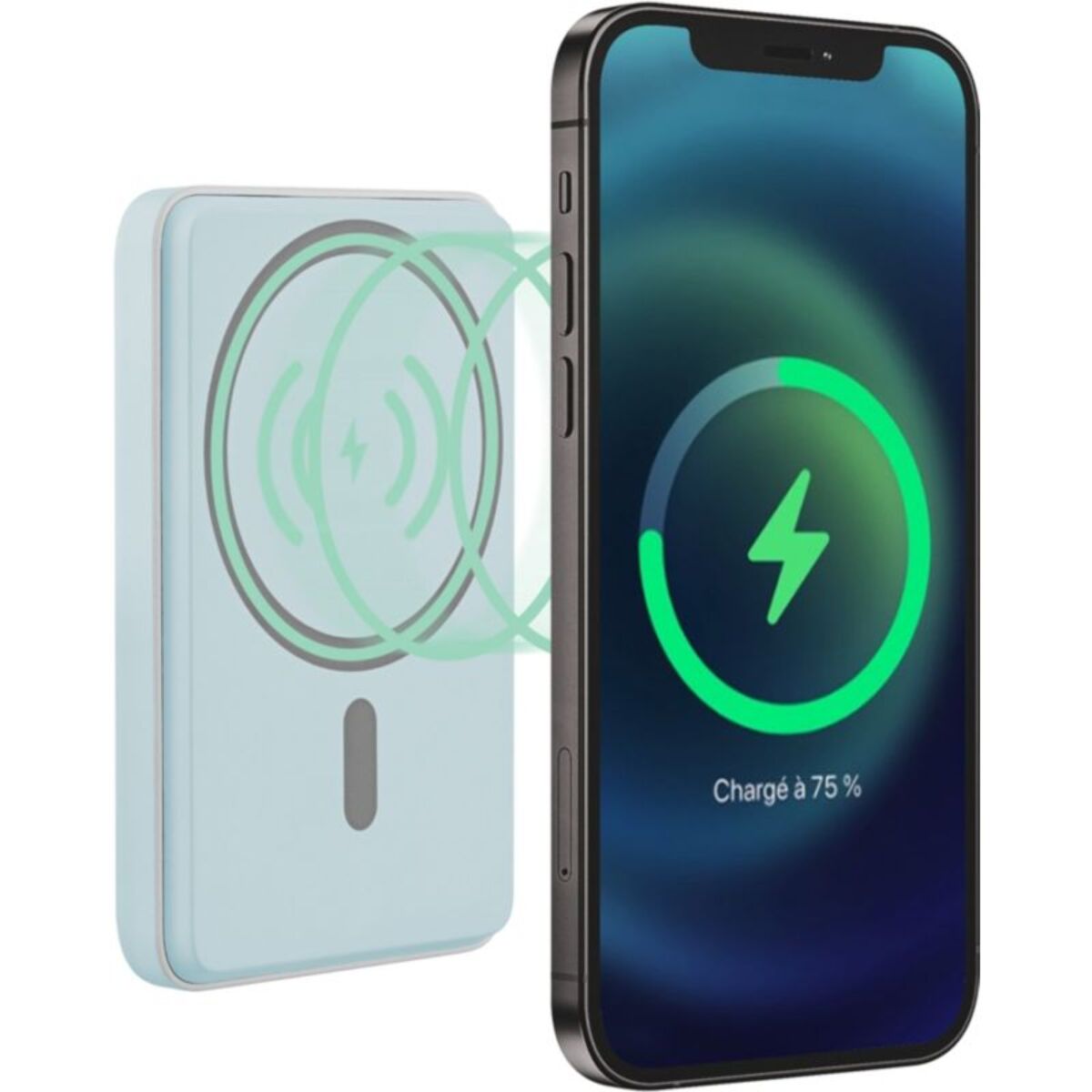 Batterie externe TNB 5000 mAh MagSafe bleu