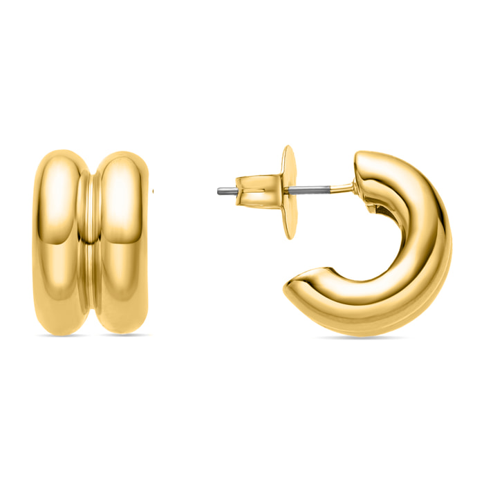 Pendientes de 16mm de diámetro acabado oro 18K