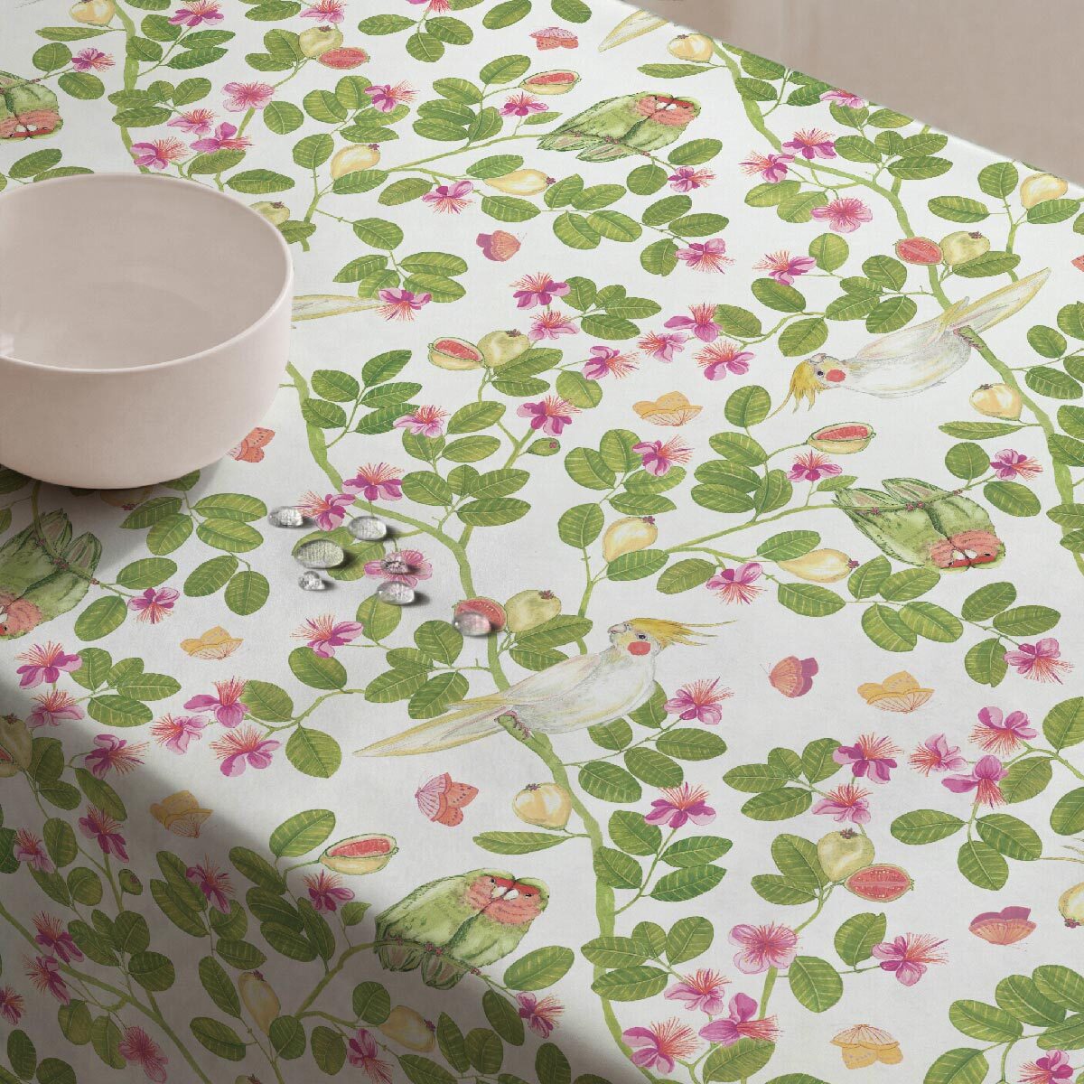 Mantel antimanchas Flowers - 100% algodón -
