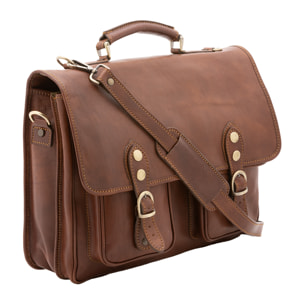 Borsa a mano  unisex In Vera pelle Made in Italy 25x38x10 cm