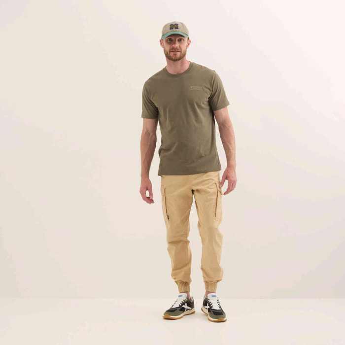 Camiseta de Algodón Orgánico con Gráfico Continental Khaki LIFESTYLE T-SHIRT JACK KHAKI