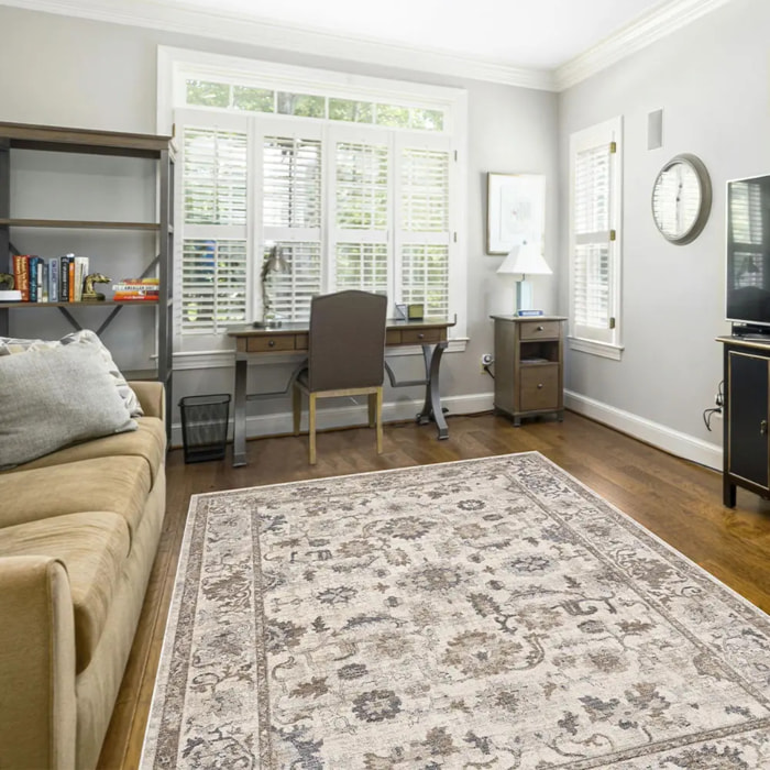 Tappeto orientale colore avorio grigio per salotto soggiorno camera da letto