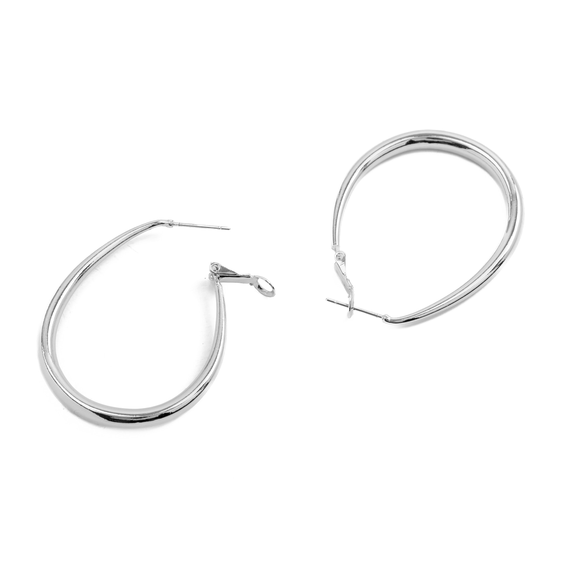 Pendientes de 38mm de diámetro acabado plata