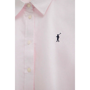 Camicia oxford rosa regular fit con ricamo Rigby Go