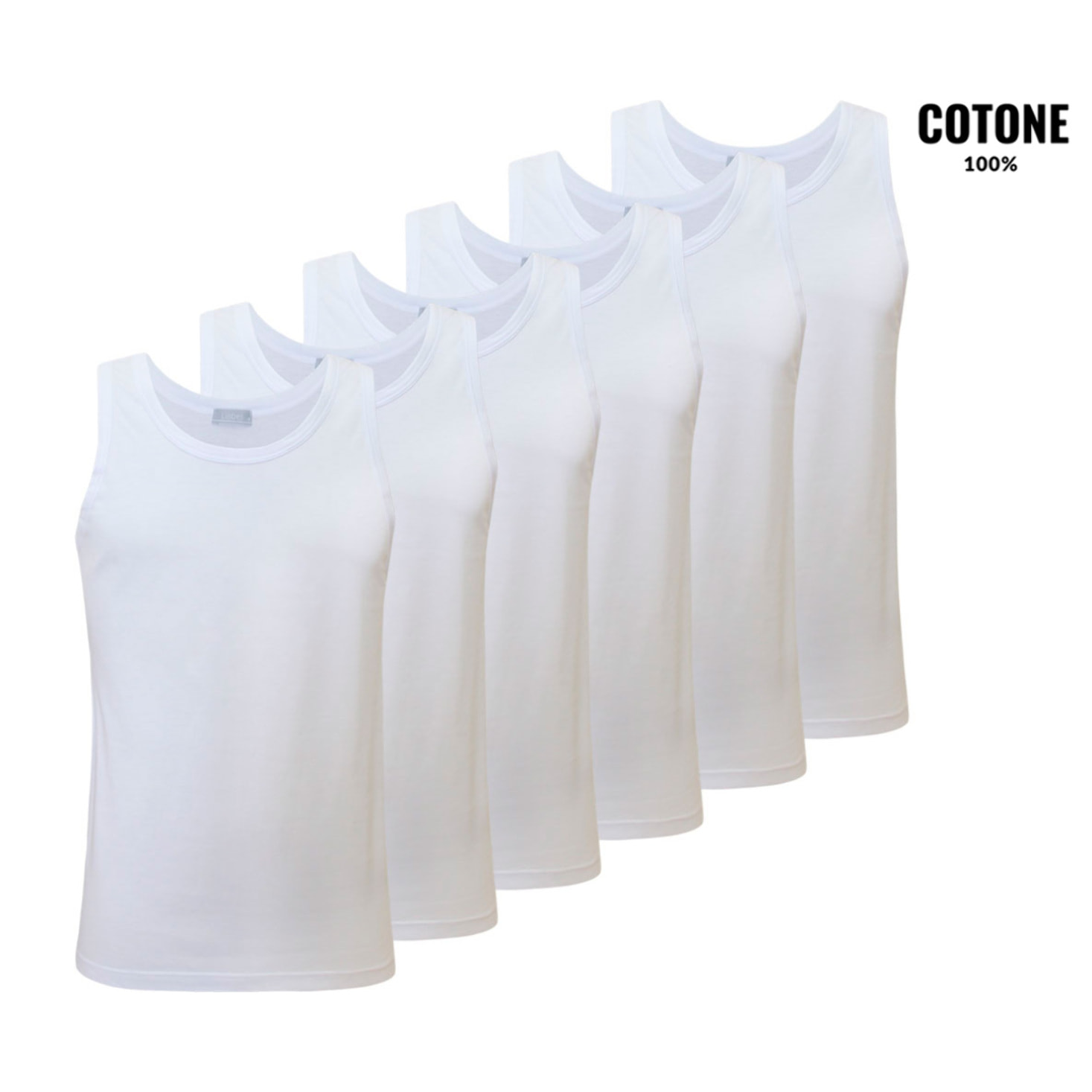 6 Canotte da Uomo 100% Cotone LIABEL Art. 4428