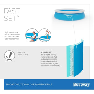 Bestway Piscine autoportante Ronde Fast Set 366 x 76 cm