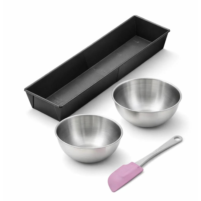 Set de 4 ustensiles de pâtisserie moule à gâteaux 2 bols et spatule Collection Zenker pure