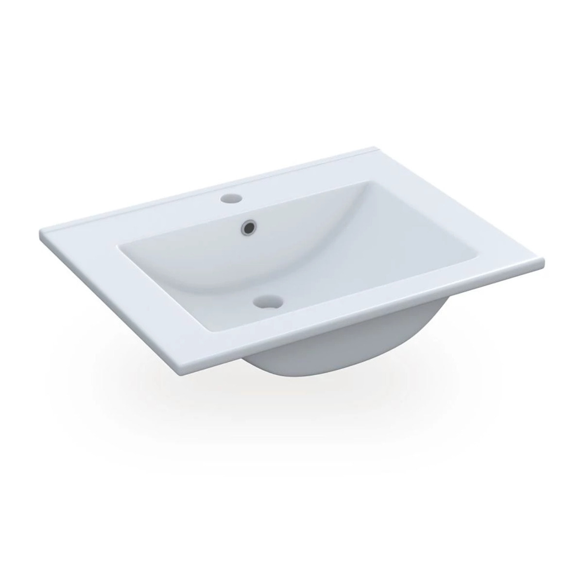 Lavabo cerámico rectangular 60x45 cm Volga Blanco