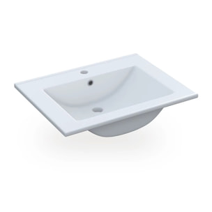 Lavabo cerámico rectangular 60x45 cm Volga Blanco