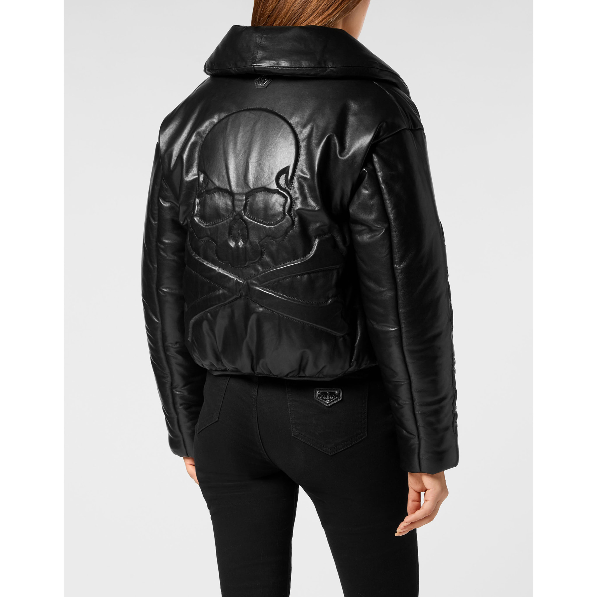 PHILIPP PLEIN Chaqueta de cuero SKULL&BONES