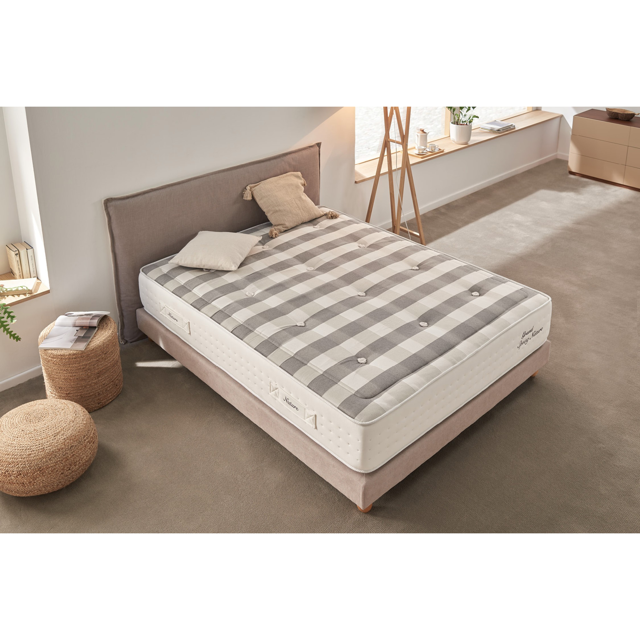 Matelas Grand Spring Nature Ressorts ensachés, 30 cm, 2 places - Moonia