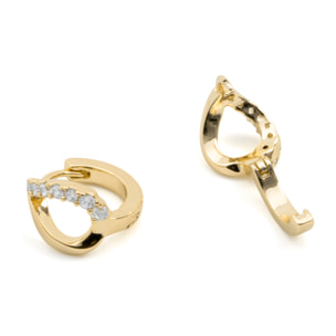 Pendientes de Circonita Brillante acabado en oro amarillo de 18k