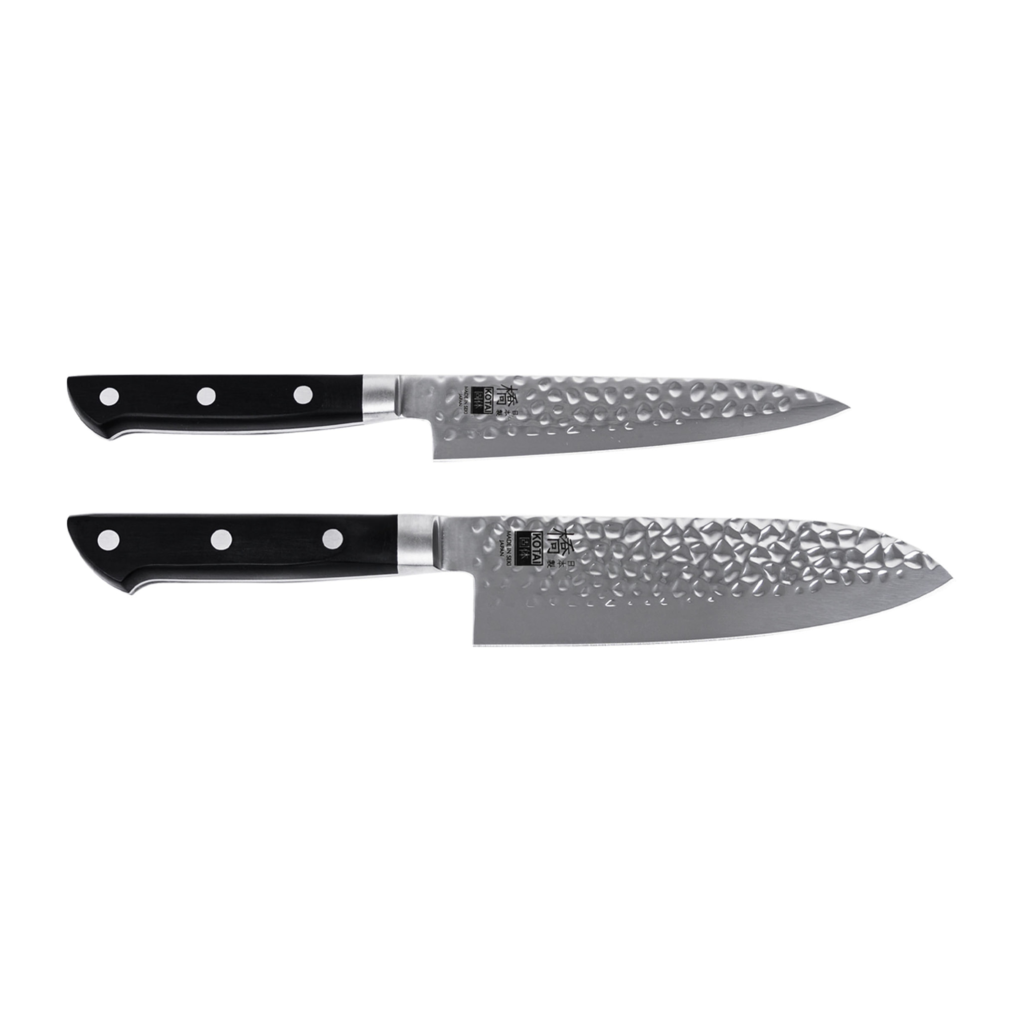 Coltello spelucchino e Santoku "Hashi Tsuchime"