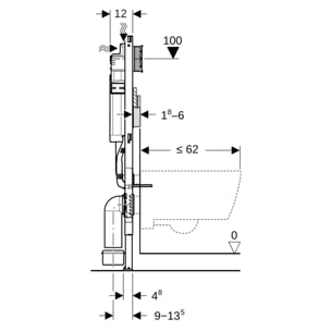 Pack bati-support Geberit Duofix UP320 + Plaque de commande Sigma20 noire (-H)