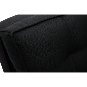 Chauffeuse 1 place convertible en tissu noir SALLY