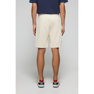 Bermuda Jonas beige de algodón y patrón relaxed fit con parche en sarga engomado Polo Club